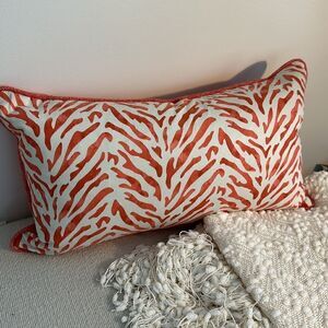 Frontgate Coral Print Accent Throw Pillow